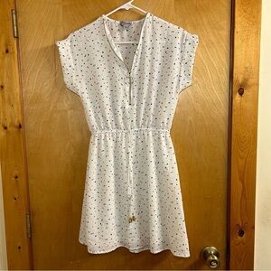 Fun white dress from J for Justify with blue and orange pattern size Small